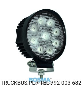 LAMPA ROBOCZA 9xLED 12/24V 27W 1600 Lm OKRĄGŁA ROZPRASZAJĄCA
